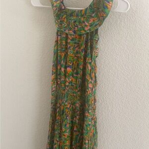 Floral Green Sleeveless Dress
